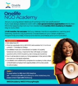 Onelife Initiative NGO Academy