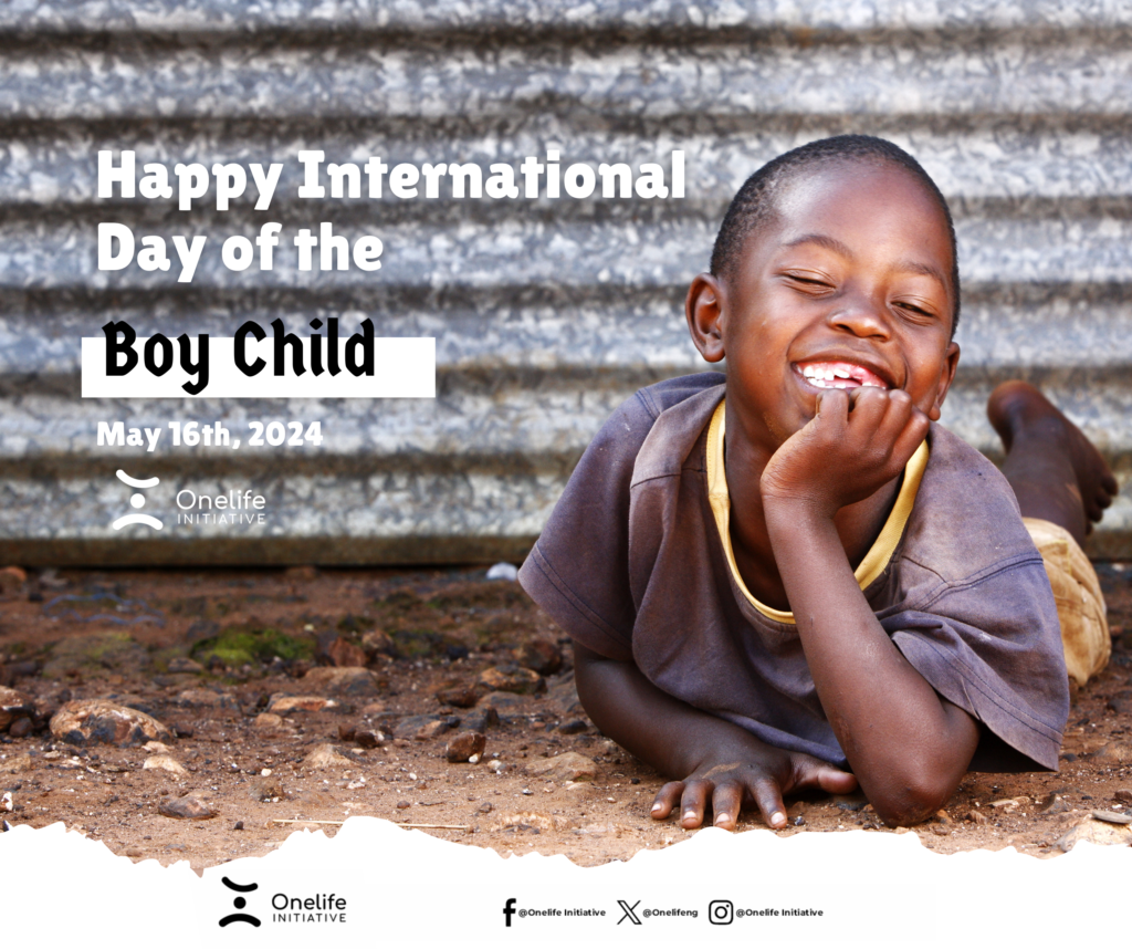 eflier with a boy smiling representing the boy child on international day of the boy child.